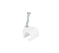 DEBFLEX Attache-Câble Range Fixation électrique-Clips Serre Cavalier Cable 700414 Lot de 100 Attaches Fils (Diamètres 8 à 12 mm) sous Boite avec Accroche Blanc