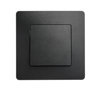 DEBFLEX - Caly - Interrupteur Poussoir - Interrupteur Mural pour Commande d'Eclairage à Plusieurs Points De Contrôle - Commande Complète - ABS - Pose Encastrée - Noir - 85 x 85 x 33 mm