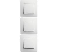 DEBFLEX - Caly - Interrupteur Poussoir - Interrupteur Mural pour Commande d'Éclairage à Plusieurs Points De Contrôle - Commande Complète - ABS - Pose Encastrée - Blanc - 85 x 85 x 33 mm (Lot de 3)