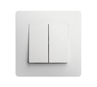 DEBFLEX - Caly - Interrupteur Va et Vient Double - Interrupteur Mural Carré pour Commande d'Éclairage - Bornes de Connexion Automatiques - ABS - Installation Encastrée - Blanc - 85 x 85 x 37 mm