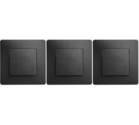 DEBFLEX - Caly - Interrupteur Va et Vient - Interrupteur Mural Carré pour Commande d'Eclairage - Bornes de Connexion Automatiques - ABS - Installation Encastrée - Noir - 71 x 71 x 37 mm (Lot de 3)
