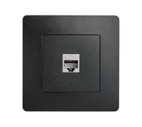 DEBFLEX - Caly - Prise RJ45 Cat. 6 - Prise Murale Ethernet Haut Débit - ABS - Installation Encastrée - Noire - 85 x 85 x 36 mm