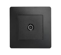 DEBFLEX - Caly - Prise TV Murale - Connexion TV ou Décodeur TNT - ABS - Installation Encastrée - Dispositif Complet avec Plaque de Finition - Noire - 85 x 85 x 40 mm