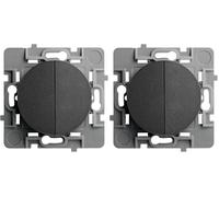 DEBFLEX - Casual Evo - Interrupteur Va et Vient Double - Interrupteur Mural À Deux Boutons - Installation Rapide - ABS - Installation Encastrée - Noir - 76 x 76 x 34 mm (Lot de 2)