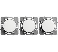 Debflex - Casual Evo - Interrupteur Va et Vient - Interrupteur Mural Rond 10A - Design Sobre - Facile à Installer - ABS - Installation Encastrée - Blanc - 76 x 76 x 34 mm (Lot de 3)