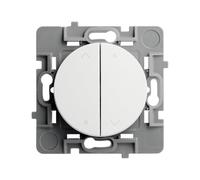 DEBFLEX - Casual Evo - Interrupteur Volet Roulant - Commande à Trois Boutons - Norme NF EN60669 - ABS + Support Métal - Installation Encastrée - Blanc - 48 x 48 x 39 mm
