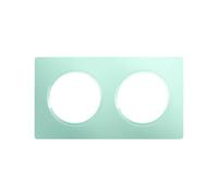 DEBFLEX - Casual Evo - Plaque de Finition - Enjoliveur Pour Prises et Interrupteurs - 2 Postes - Remplaçable - ABS - Pour Installation Encastrée - Vert d'Eau - 158 x 86 x 10 mm