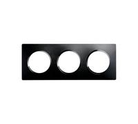 DEBFLEX - Casual Evo - Plaque de Finition - Enjoliveur Pour Prises et Interrupteurs - 3 Postes - Remplaçable - ABS - Pour Installation Encastrée - Noir Intense - 158 x 86 x 10 mm