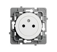 DEBFLEX - Casual Evo - Prise Électrique 2P+T - Prise Murale 16A Avec Puits Affleurant - Plastique - Installation Encastrée - Blanche - 76 x 76 x 38 mm