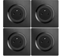 DEBFLEX - Casual Evo - Prise Électrique 2P+T - Prise Murale 16A Complète Avec Puits Affleurant - Plastique - Installation Encastrée - Noire - 76 x 76 x 38 mm (Lot de 4)