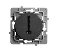 DEBFLEX - Casual Evo - Prise Téléphone + Support Metal - Prise en T Inversé pour Téléphone Filaire - Installation Encastrée - Noire - 48 x 48 x 27 mm