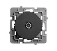 DEBFLEX - Casual Evo - Prise TV Murale - Connexion TV ou Décodeur TNT - ABS - Installation Encastrée - Fixation à Griffes/Vis - Noire - 74 x 74 x 36 mm
