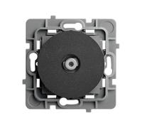 DEBFLEX - Casual Evo - Prise Type F 2400 MHz - Prise Coaxiale Pour Connexion Antenne ou Parabole - ABS - Installation Encastrée - Noire - 74 x 74 x 36 mm