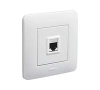 DEBFLEX - Casual - Prise RJ45 Cat. 6 - Prise Murale Ethernet Haut Débit - Installation Encastrée - Blanc Brillant - 85 x 85 x 36 mm