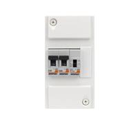 DEBFLEX - Coffret Chauffe-Eau - Tableau Electrique 1 rangée/4 Modules - 1 Contacteur Jour/Nuit Chauffe-Eau + 1 Disjoncteur 2A + 1 Disjoncteur 20A - Pose en Saillie