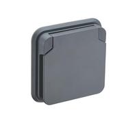 DEBFLEX - Cyklone - Prise Extérieure Etanche Complète - Prise Electrique Murale IP55 - Intérieur/Extérieur - Installation Encastrée - Anthracite - 75 x 75 x 65 mm