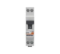 DEBFLEX - Disjoncteur 10A Phase + Neutre 3KA - Module Coupe-Circuit - Certifié NF - Installation dans Tableau Electrique - Gris