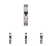 DEBFLEX - Disjoncteur 2A Phase + Neutre 3KA - Module Coupe-Circuit - Certifié NF - Installation dans Tableau Electrique - Gris (Lot de 4)