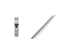 DEBFLEX - DISJONCTEUR 3KA PH+N 16A - Modulaires - Gamme modulaire - Disjoncteurs - 707503 & Peigne 13 modules noir/blanc longueur 220mm
