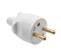 FICHE MALE 2P+T 16A DROITE A COIFFE BLANC - DEBFLEX - 713220
