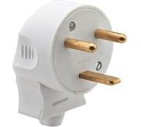 DEBFLEX - Fiche Mâle Electrique - Fiche Electrique Latérale 2P+T 20A - Remplacement ou Création Branchement sur Câble - Blanche