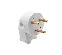 DEBFLEX - Fiche Mâle Electrique - Fiche Electrique Latérale 2P+T 20A - Remplacement ou Création Branchement sur Câble - Blanche