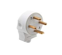 DEBFLEX - Fiche Mâle Electrique - Fiche Electrique Latérale 3P+T 20A - Remplacement ou Création Branchement sur Câble - Blanche