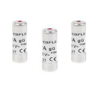 DEBFLEX - Fusible 10A/230V - Fusible Céramique Pour Coffret Electrique - Avec Voyant Indicateur - Pouvoir de Coupure 6000 Ampères - Gris - 8,5 x 23 mm - Lot de 3