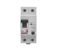 DEBFLEX - Interrupteur Différentiel 40A 30mA 2 Pôles Type AC - Module de Protection Electrique - Certifié NF - Installation dans Tableau Electrique - Gris