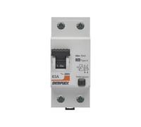DEBFLEX - Interrupteur Différentiel 63A 30mA 2 Pôles Type A - Module de Protection Electrique - Certifié NF - Installation dans Tableau Electrique - Gris