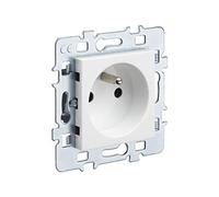 DEBFLEX - Prise avec Terre et support métal pour Casual - Cache Mécanisme Blanc Brillant 742924