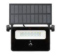 Debflex - Projecteur Solaire Extérieur avec Détecteur de Mouvement - 1500 Lumens/6500K - Spot Extérieur LED (175 x 145 x 32 mm) + Panneau Solaire (127 x 62 mm) - IP65 - À Poser au Mur