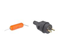 Debflex Prolongateur Prise électrique Boîtier assurant l'étanchéité de 2 rallonges 344700 Orange & Prise electrique male - Fiche electrique - Prise male - Prise male 220 V - Fiche male