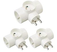DEBFLEX Rallonge Electrique - Prise electrique - MultIPrise electrique - Adaptateur MultIPrise - TrIPlette électrique - TrIPlite Laterale 3 Socl 2P+T 16A D4.8mm +E lanc Vrac, Paquet de 3