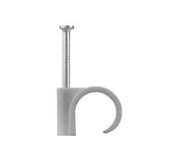 DEBFLEX Range Fixation électrique-Clips Serre Cavalier Cable 700454 Lot de 50 Attaches Fils (Diamètres 12 à 16 mm) sous Boite avec Accroche Gris