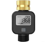 Débitmètre d'eau en laiton de 1,9 cm avec écran LCD pour irrigation de tuyau d'arrosage - Compteur mécanique de haute précision pour filetage BSP NH (B)