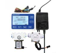 Débitmètre numérique 1/4" avec écran LCD, compteur d'eau pour DC12V, contrôle de la quantité 0,1-9999 L, boîtier POM, avec électrovanne