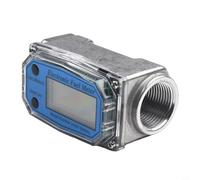 Débitmètre numérique de turbine en acier inoxydable pour diesel, eau et huile, affichage LCD avec compteur total, raccord fileté NPT 0,5/2", plage de mesure 10-500 l/min (1")