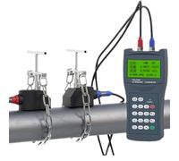 Débitmètre portable à ultrasons, débitmètre d'eau numérique portable avec 3 transducteurs, débitmètre de liquide à pince pour tuyaux industriels