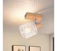 Deboola faretto da soffitto 1 plafoniera a fiamma vintage - LED lampada da | soffitto in legno spot da soffitto orientabile E14 faretto da parete per camera da letto corridoio cuisine soggiorno MAX.40W