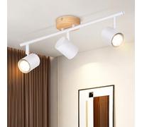 Deboola faretto da soffitto 3 fiamme lampada da soffitto in legno - GU10 | LED plafoniera spot da soffitto vintage orientabile spot da soffitto vintage per camera da letto soggiorno corridoio cucina