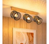 Deboola faretto da soffitto 3 fiamme lampada da soffitto legno - plafoniera | E14 faretto cucina lampada LED orientabile vintage noir faretti per soggiorno camera da letto corridoio cucina senza