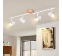 Deboola faretto da soffitto 4 fiamme lampada da soffitto in legno - | plafoniera spot da soffitto vintage orientabile spot da soffitto GU10 per camera da letto soggiorno corridoio cucina