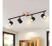Deboola faretto da soffitto 4 fiamme - plafoniera in legno vintage noir | faretto GU10 faretto orientabile da soggiorno lampada per soggiorno camera da letto corridoio cucina senza lampadina