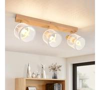 Deboola faretto da soffitto a 3 fiamme luce da soffitto in legno - lampada | da soffitto vintage faretto da soffitto LED orientabile E14 lampada da scala spot couloir soggiorno caméra da letto cucina
