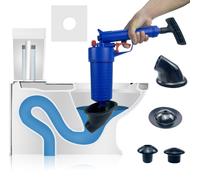 Déboucheur à air comprimé - Pompe pour WC et lavabo - 4 ventouses - 12,6 x 11,2 pouces - Canalisations, douche, baignoire, cuisine