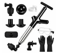 Déboucheur à ventouse - Air comprimé - Réutilisable - Set de 6 embouts - Toilettes lavabo douche baignoire