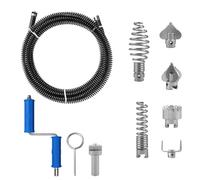 Deboucheur Canalisation 5m Diamètre 12 mm,Professionnel Furet Déboucheur Toilette,Avec 8 Pièces Furet Dragage Plomberie Adaptateurs éLectriques