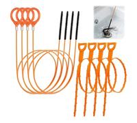 Deboucheur Canalisation Brosse, Crochet de nettoyage evier,Sink Unblocker Tool wc Flexible, Tiges Flexibles avec Micro-Crochet pour Éviers, Douches, Baignoires et Siphons，8pcs Evier Canalisation