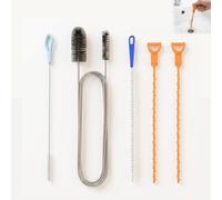 Deboucheur Canalisation Brosse Lot de 5, Brosse Nettoyage Canalisation et Outil Débouchage Évier, Kit Nettoyage Tuyaux avec Crochets pour Cheveux, Lavabo, Baignoire, Cuisine et Salle de Bai